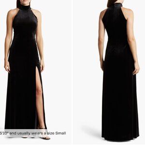Love by Design Black Velvet Floor Length Dress